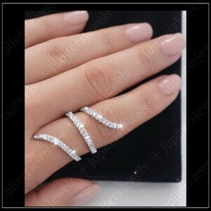 New 925 Corkscrew Orbit Silver Simulated Diamond Spiral Ring